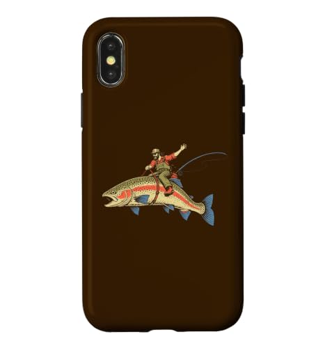 Trout Rodeo! Fly Fisherman Rainbow Trout �X�}�z�P�[�X iPhone X/XS �p