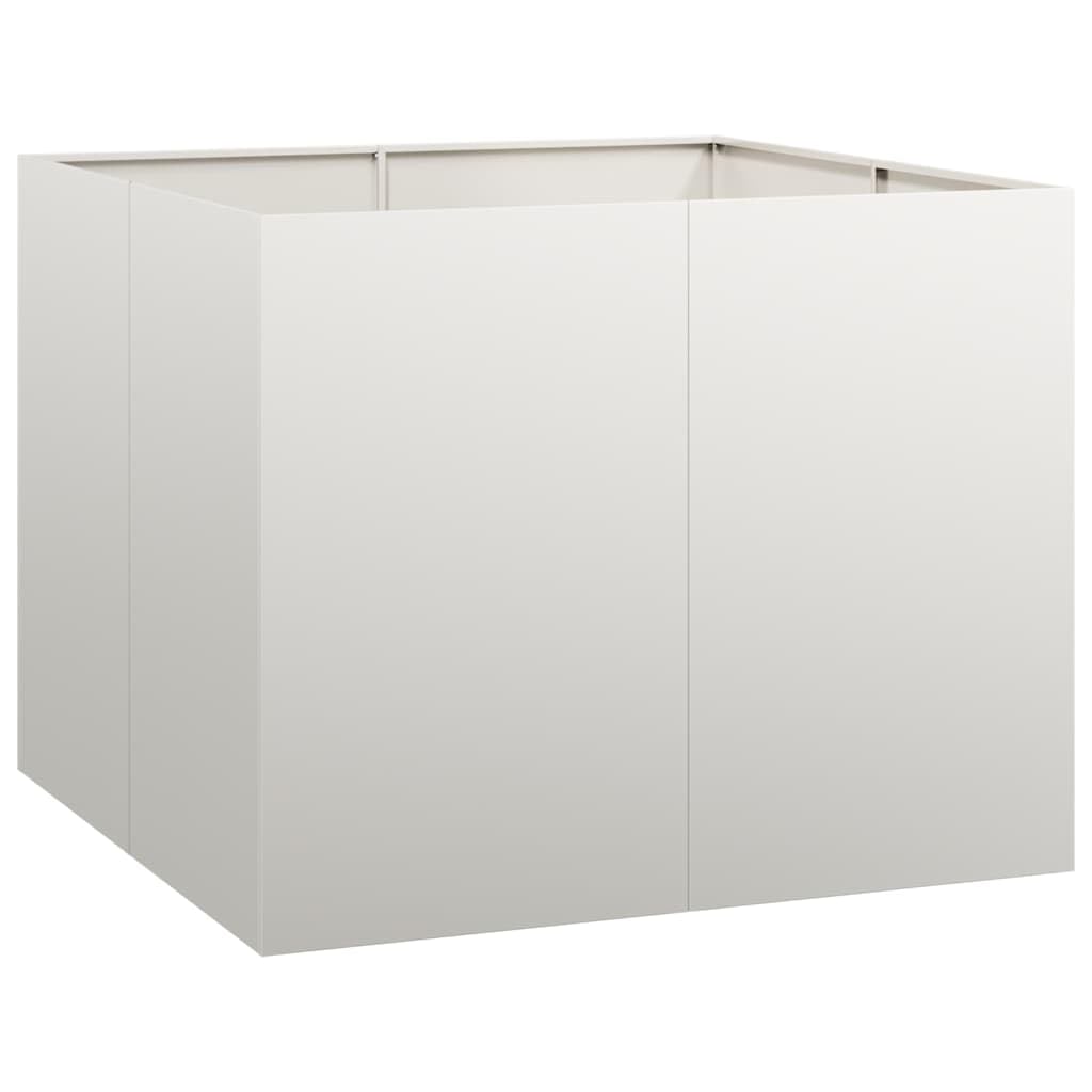 Ogrodnik ze stali nierdzewnej 100 x 100 x 80 cm | Podwyższone łóżko na balkon, patio, otwarte dno drenażowe, solidne wsporniki wewnętrzne