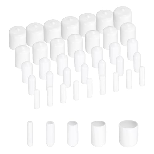 Protectores de rosca de tornillo uxcell de goma blanca, tapas redondas surtidas de 2.5 cm 2