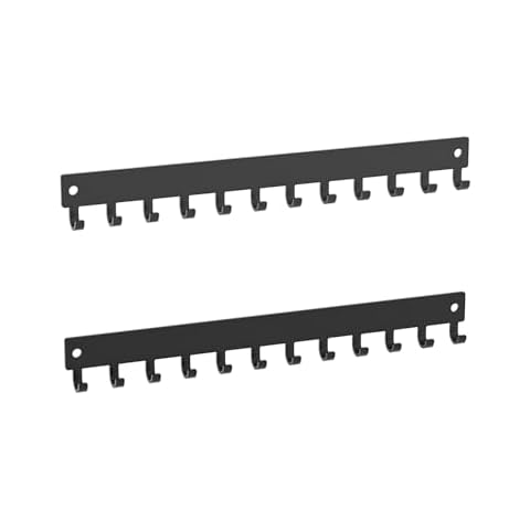 Pengup Necklace Holder Organizer Wall Mount,12 Hooks Metal Jewelry Hanger Organizer for Necklace Bracelet Chains, Black (2) Cover