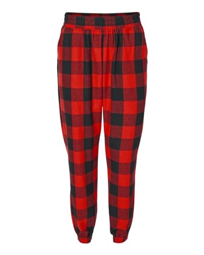 Burnside Youth Flannel Joggers, L, Red-Black