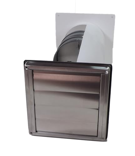 Ventilation-Nord Mauerkasten 150 mit 2 Rückstauklappen für Dunstabzug | Wetterschutz-Lüftungsgitter mit Insektenschutzgitter | Blower-Door-Zertifikat & hohe Wärmeeffizienz | Teleskoprohr Ø 150