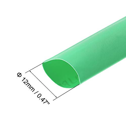 Protección de cables con tubo termorretráctil verde de 12 mm y relación 2:1 2