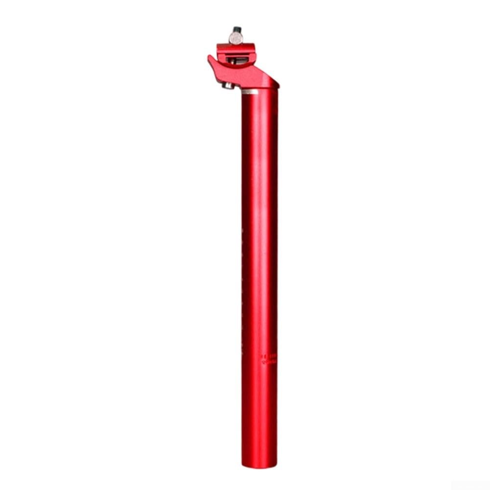 Aluminum Alloy Bicycle Seatpost for MTB - Adjustable Angle, Shock Mount Tube Compatible for 27.2mm 28.6mm 31.6mm Seat Pipe Clamps, 350mm Length, Black(red 27.2x350mm)