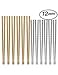12 Pair of Reusable Chopsticks, 6x Stainless Steel Metal and 6x Bamboo Wooden Chop Sticks by Judo Chop, Premium Quality Chopstick Set, Dishwasher Safe for Korean, Japanese, Chinese, and Asian Food