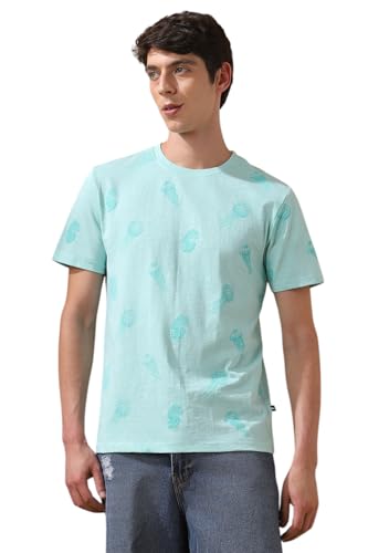 T-shirt en coton imprimé Dennis Lingo col rond demi-manches regular fit