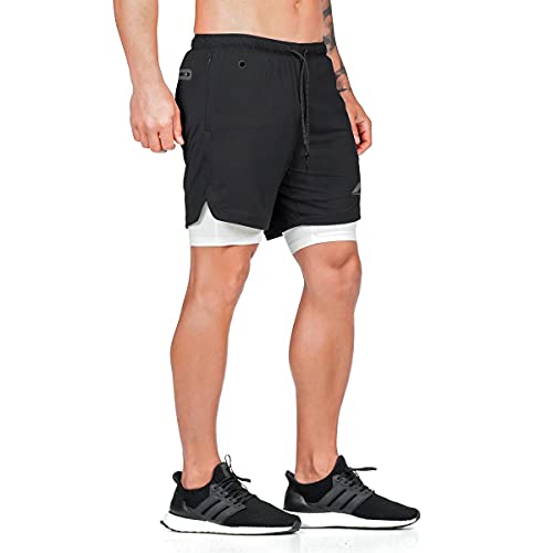 Shorts Masculino DryFit Térmico Academia e Corrida Under Comfort 2-in-1 Alasca (Preto, M)