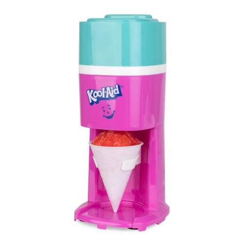Kool-Aid Shave Ice and Snow Cone Machine, Multi-Use Ice Shaver for Frozen Treats, Slushies, Snow Cones, and More – Reusable Cup and Ice Mold, Stainless Steel Blades – Sharkleberry