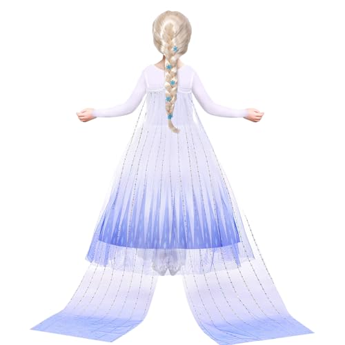 G.C Elsa Dress Costume For Girls Toddler Princess Dress Up Clothes With Toys Crown Wig Wand Accessories Halloween Cosplay thumb #2