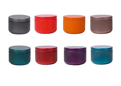 PMELCXD Mini Cajas de té vacías de Metal 8P, Coloridas Cajas de té vacías portátiles, adecuadas para Uso doméstico Tanques de Almacenamiento de té seco, Dulces, Especias, Regalos (Multicolor)