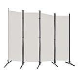 HENGMEI Trennwand Paravent Sichtschutzwand Raumteiler Stellwand Sichtschutz fur Indoor Wohnzimmer Garten Balkon(205x180cm, Beige), HM-VC-HAG8138W-HB
