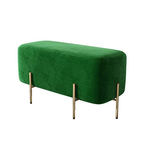 Tabouret de canapé confortable et repose-pieds vert en tissu