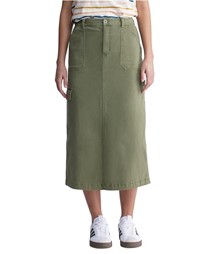 Buffalo David Bitton Women's Matilde Mid Rise Twill Maxi Cargo Skirt