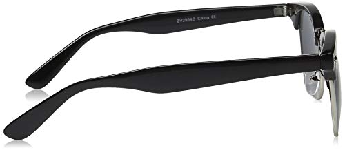 Zerouv - Half Frame Semi-Rimless Horn Rimmed Sunglasses (2 Pack | Black/Smoke + Tortoise/Brown) #TOP2