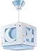 Dalber 63232T Lampadario"Luna", per bambini, Colore Blu, lampadina a incandescenza, plastica