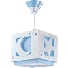 Dalber 63232T Lampadario”Luna”, per bambini, Colore Blu, lampadina a incandescenza, plastica
