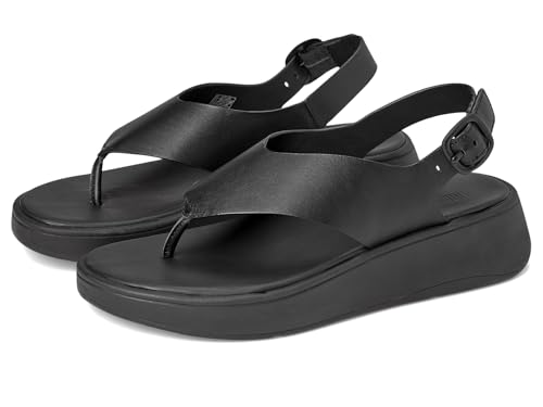 FitFlop Women's F-Mode Leather Flatform Back-Strap Toe/Post Sandals Wedge