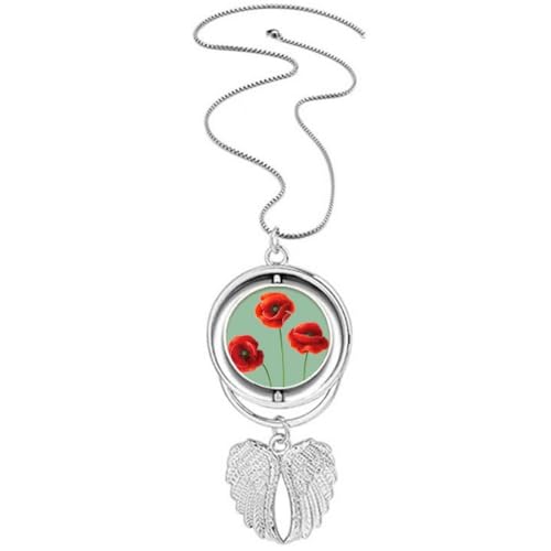 Collier ailes d'ange rouge avec fleurs de maïs, le cadeau idéal pour femme