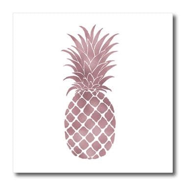 3dRose Picturing Rose Gold Pineapple Iron On Heat Transfer, 8"