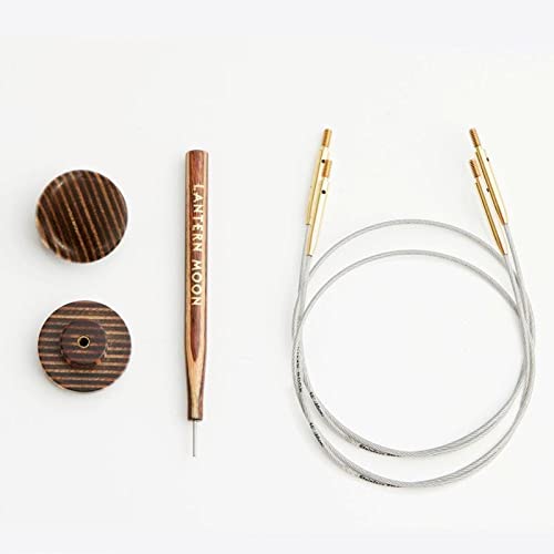 Image of Lantern Moon Swivel Interchangeable Cords, Set of 2, 2 Wooden end caps and 1 Tightening Tool (20'' / 50 cm), Dark Brown