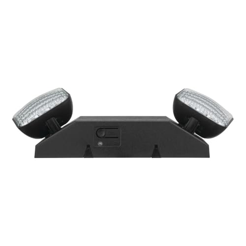 Image of Lithonia Lighting Basics LED Emergency Light, Emergency Lighting with Dual Adjustable LED Lamp Heads, Wall Mount, Damp Location Rated, 90-Minute Backup, MVOLT, Black (EU2C B MVOLT M6)