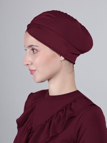 Image of Women 3 Piece Modest Muslim Swimwear Islamic Ruffle Full Coverage Long Sleeve Removable Chest Pads Swim Hijab Cap Swimming Costume Burkini Swimsuit
