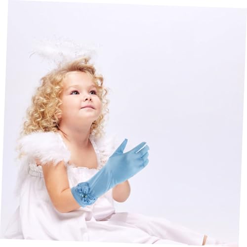 Homoyoyo 1pair Satin Gloves for Boy Girl Elegant Bow Design for Halloween Cosplay for Flower Girls and Stage Comfortable and Party Accessories3
