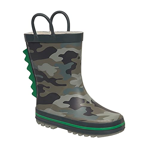 CoXist Rain Boots For Kids Toddlers Boys Girls Rubber Waterproof Shoes in Colorful Prints and Easy Pull Handles3