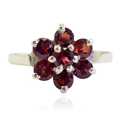 Bague en argent sterling 925 ronde et pierre précieuse éclatante de haute joaillerie