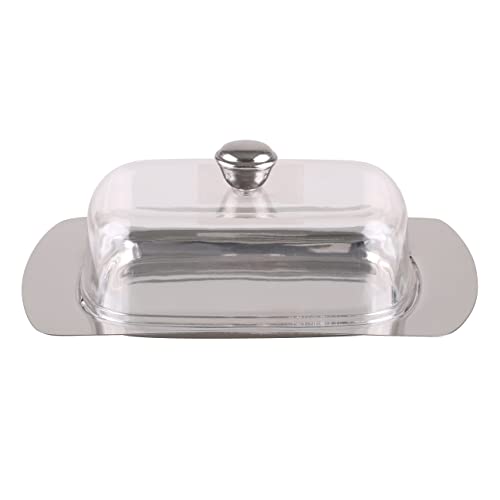 Urban Living Inox - Silver Line - Beurrier Prestige Avec Couvercle En Acrylique 19,5Cm