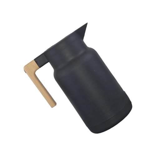 Frasco térmico de gran capacidad de 1 litro con interior de vidrio recubierto de plata y mango ergonómico de madera para uso en casa, oficina, diseño de boquilla, jarra térmica