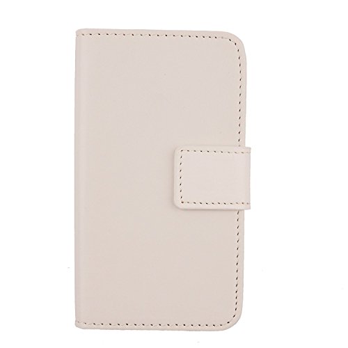 Gukas Color Design PU Wallet Flip Leather with Card Slots Cover Skin Protection Case Shell for Huawei Ascend Mate 2 4G (White)