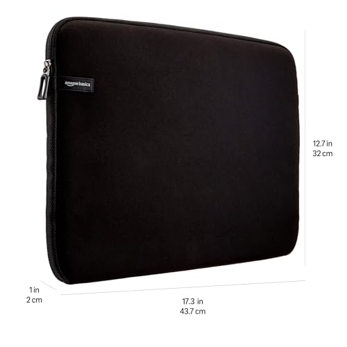 Image of Amazon Basics 17.3-inch Laptop Sleeve, Protective Carrying Case with Zipper for Computer Protection, Black