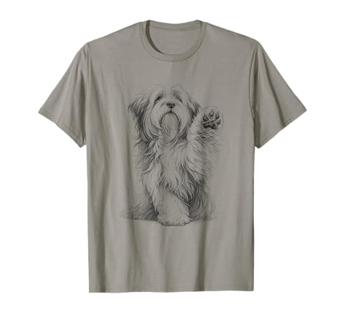 Tibetan Terrier Dog Paw Design T-Shirt