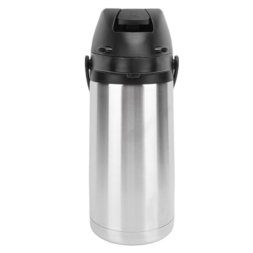 Nikou Dispensador de café aislado de acero inoxidable con bomba, dispensador térmico de bebidas de 1,9 L para agua caliente o fría, ideal para fiestas y bebidas