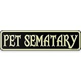 Pet Sematary Halloween Theme Street - Vintage Metal Tin Sign - Vintage Print Art Poster Tin Hanging Plaque for Home Kitchen Patio Yard Office Cafe Coffee Bar Front Door Wall Decor Novelty Tin Sign 4x16inch