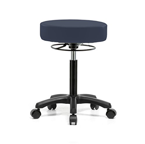 Image of Perch Life Height Adjustable Stool | Medium Bench Height 20.5-28 inch | Imperial Blue Vinyl