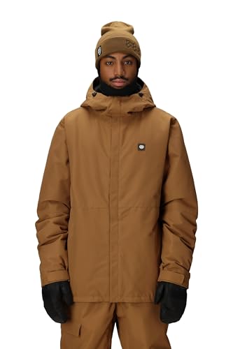 686 Mens Foundation Insulated Jacket - Breathable Thermal Clothing with Hood - Water & Weather Resistant - Caramel Ripstop Large