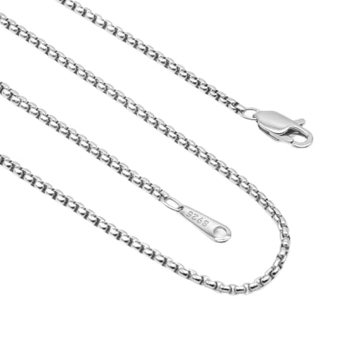 Chaîne en argent 925 homme maille Rolo carrée 2mm robuste qui ne ternit pas