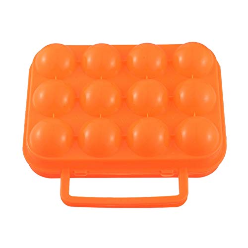 dragonaur Large Capacity 12 Grids Egg Storage Case Folding Egg Box Holder Container for Camping Picnic Orange
