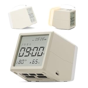 Retro Digital Alarm Clock with Night Light, Temp & Humidity