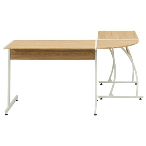 Bureau d'angle en chêne de qualité avec cadre en métal robuste - 4
