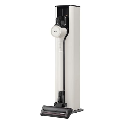LG CordZero con All-in-One Tower A9T PRIME1C, Aspirapolvere senza Fili con Svuotamento Automatico, 260W, Autonomia 60 min, 2 Spazzole + 2 Accessori, Wi-Fi, Kompressor, Calming Beige