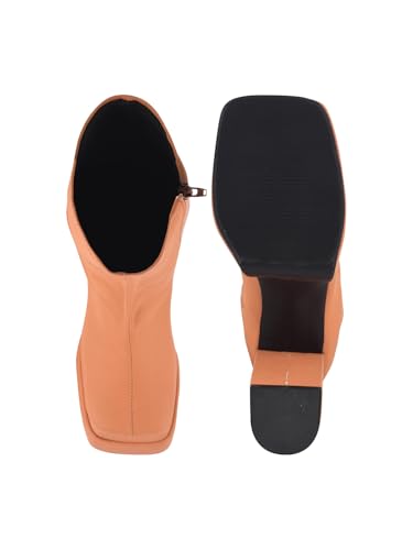 Image of SilverArrow Classy Trendy Comfortable ankel Length Block Heel Zipper Boots for Womens & Girls