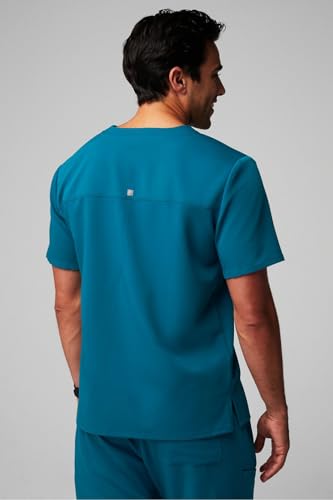 Image of Fabletics Men's Helix 1-Pocket Scrub Top - MotionTech, Wrinkle-Resist, Chest Pocket, Anti-Shrink, Semi-Slim Fit