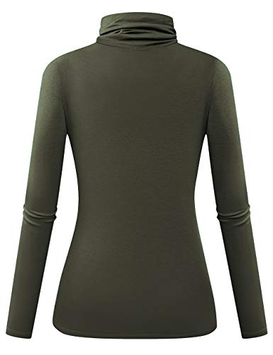 Image of Herou Womens Long Sleeve Turtleneck Slim Fitted Lightweight Casual Active Layer Tops Shirts