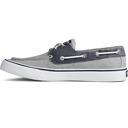 Sperry Men's Bahama II Boat Shoe, Grey/Navy, 133
