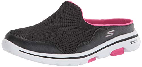 Skechers Women's Walking Sneaker, Black/Hot Pink,7.5 M US