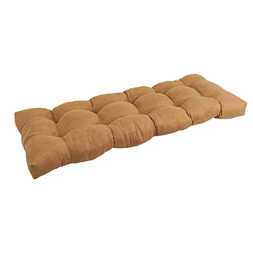 Blazing Needles Microsuede Tufted Bench Cushion, 46" x 19", Camel 1 Count