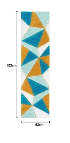 Image of 2x5 ft Plush Shag Rug - Geometric Runner for Stylish Homes, Ideal for Corridors, Bedrooms, and Studio Spaces